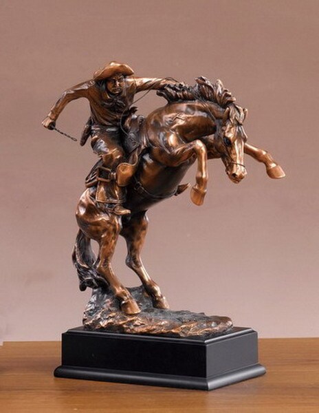 Cowboy Bronco Buster Statue Western Artwork Decorative Classic